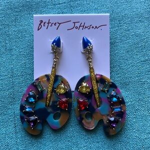 NWT- Betsey Johnson Painter Palette Earrings